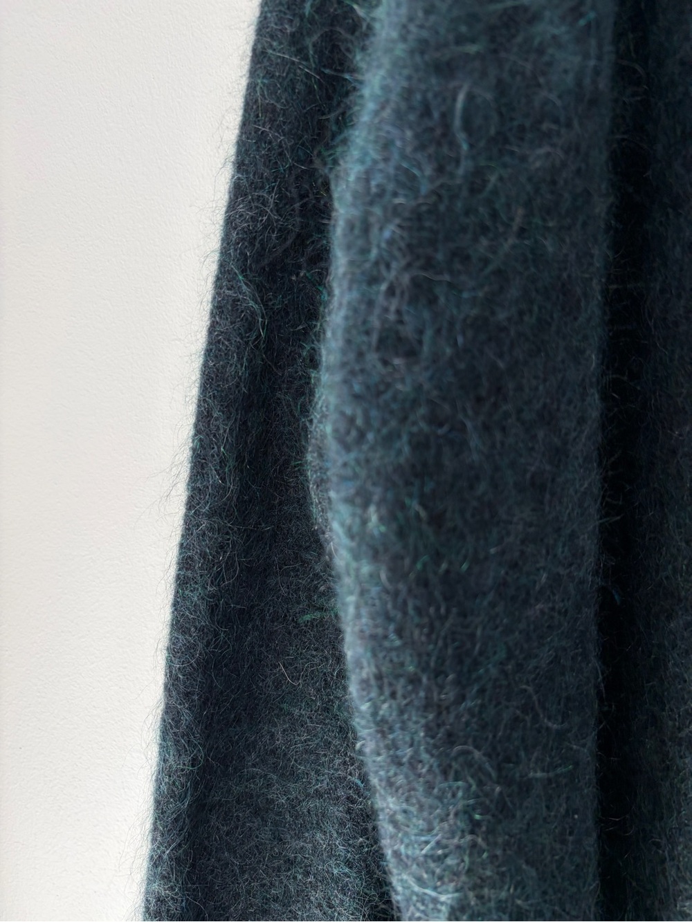 Eileen Fisher Merino Wool Mohair Blend Shawl Collar Long Cardigan in Neptune - Picture 9 of 10